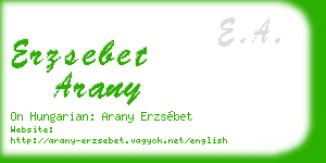 erzsebet arany business card