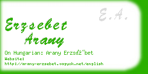 erzsebet arany business card
